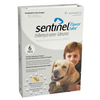 Sentinel For Dogs 51-100 Lbs (White)