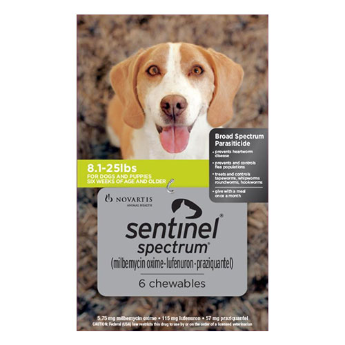 Sentinel Spectrum Tasty Chews For Small Dogs 4 To 11Kg (Green)