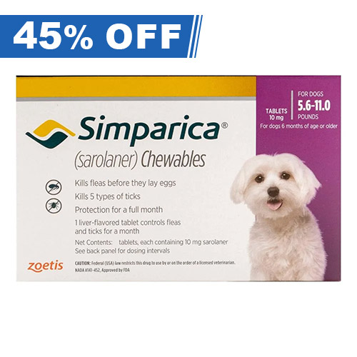 Simparica For Very Small Dogs (5.5 To 11lbs) Purple 3 Doses-image-9435