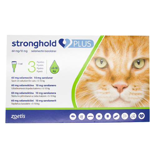 Stronghold Plus For Large Cats 11-24lbs (5-10kg) Green 6 Pack-image-20512